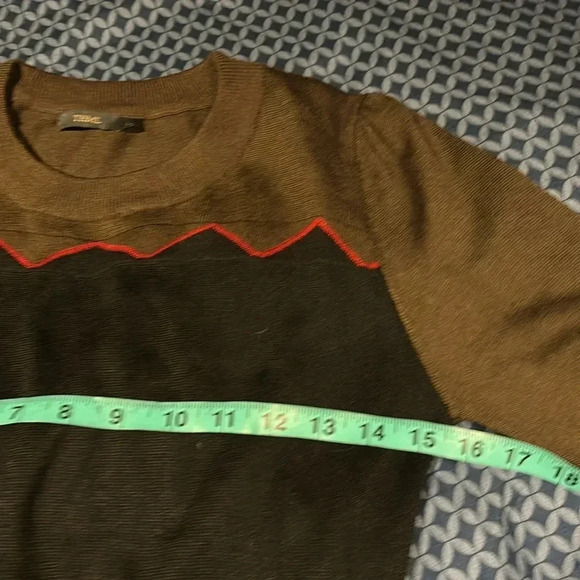 HP🎉Thyme Maternity color block scalloped Sweater Dress Sz L - Picture 4 of 11